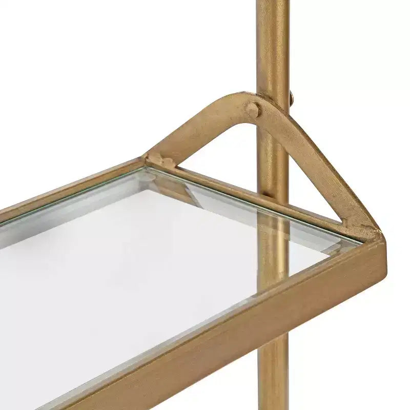 26" x 31" Metal Wall Shelf Gold