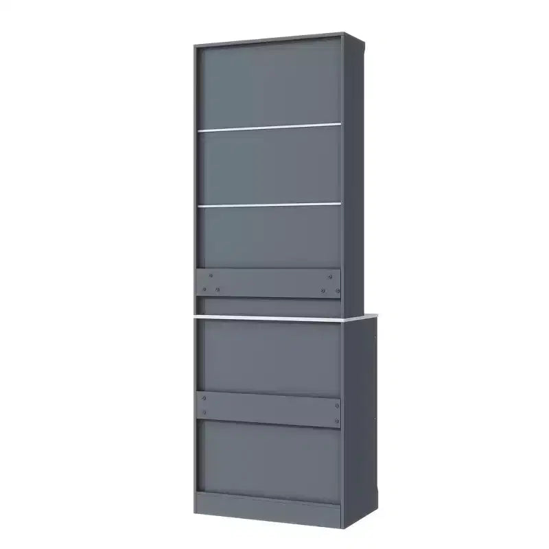 83.7H Kitchen Pantry, Freestanding Kitchen Hutch with Faux Marble Top, Cupboard Cabinet with 5 Drawers and Adjustable Shelf