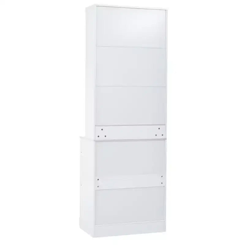 83.7H Kitchen Pantry, Freestanding Kitchen Hutch with Faux Marble Top, Cupboard Cabinet with 5 Drawers and Adjustable Shelf