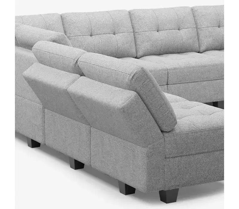 Modular Weave Sleeper Sofa with Storage Seat (8 Seats + 6 Sides)
