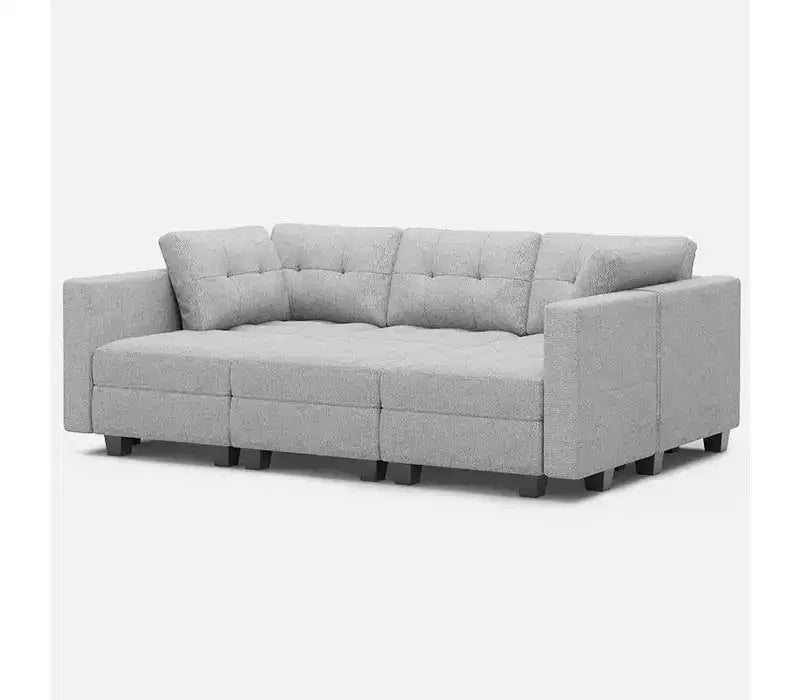 Modular Weave Sleeper Sofa with Storage Seat (6 Seats + 7 Sides)