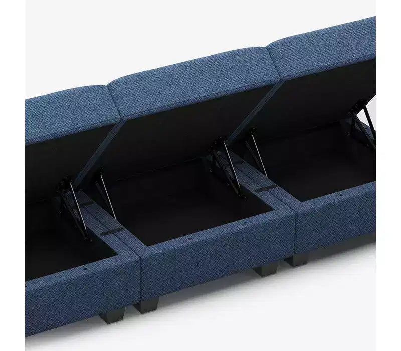 Modular Weave Sleeper Sofa with Storage Seat (6 Seats + 7 Sides)