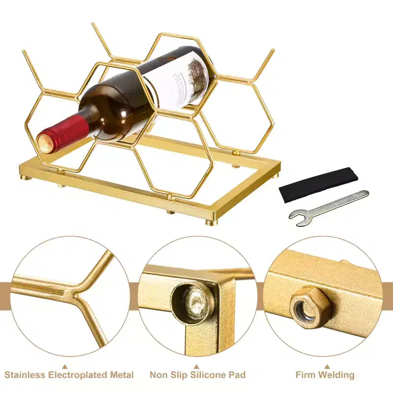 Countertop Freestanding Geometric Space Saving Wine Rack