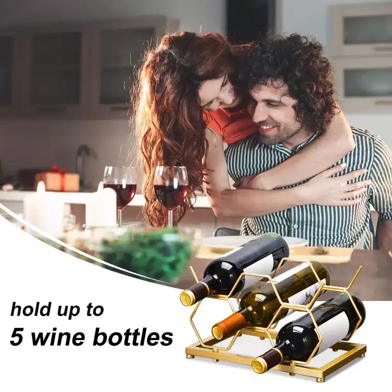 Countertop Freestanding Geometric Space Saving Wine Rack