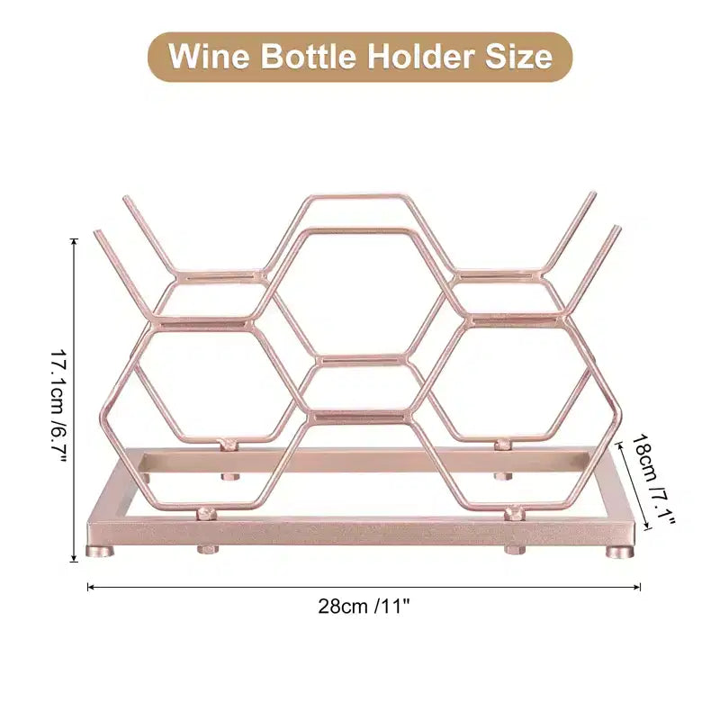Countertop Freestanding Geometric Space Saving Wine Rack