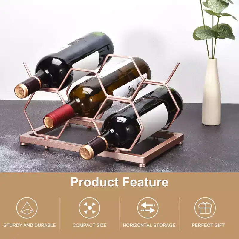 Countertop Freestanding Geometric Space Saving Wine Rack