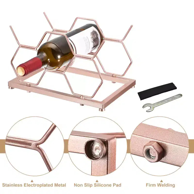 Countertop Freestanding Geometric Space Saving Wine Rack