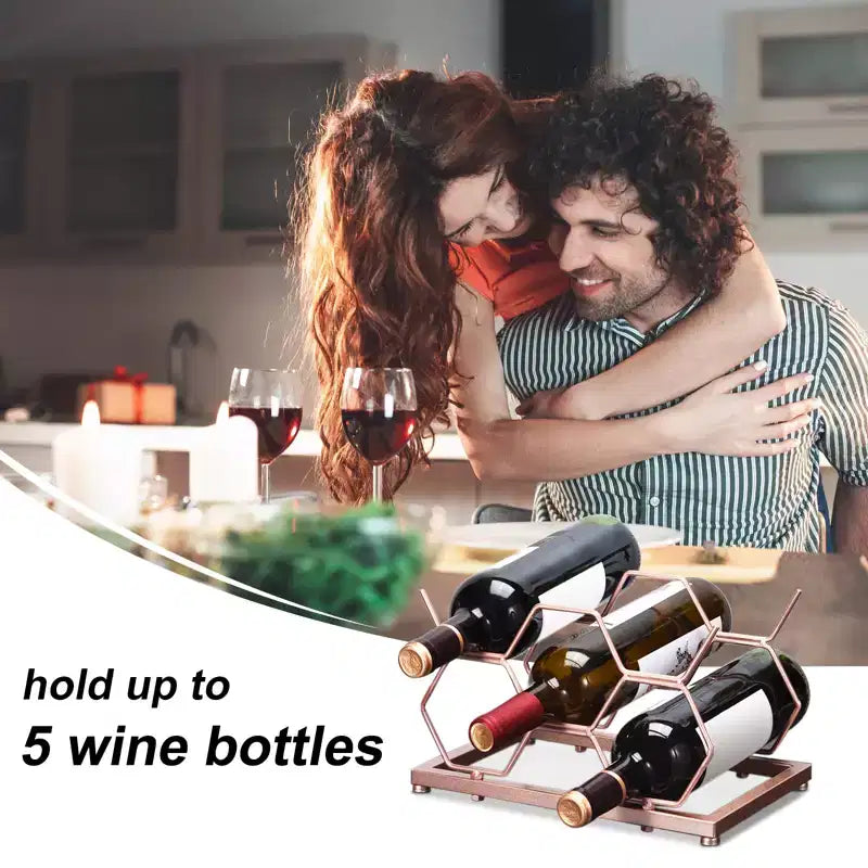 Countertop Freestanding Geometric Space Saving Wine Rack