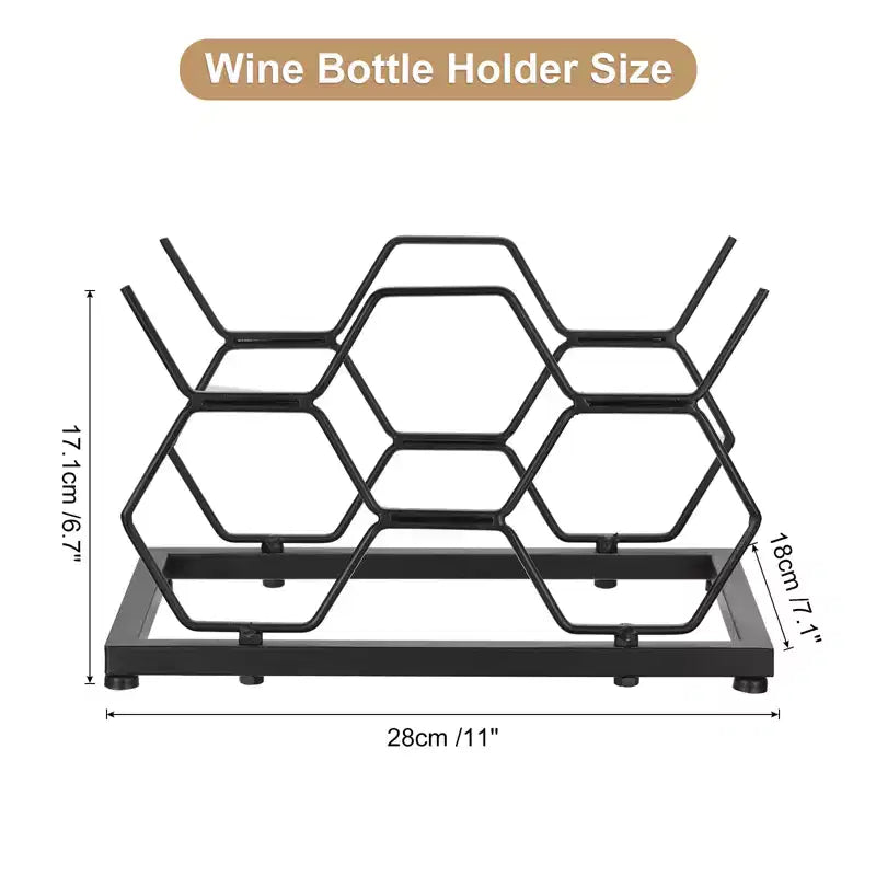 Countertop Freestanding Geometric Space Saving Wine Rack