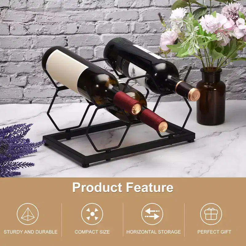 Countertop Freestanding Geometric Space Saving Wine Rack