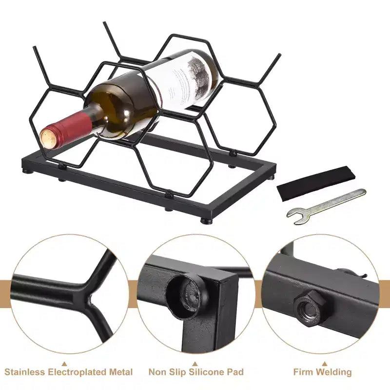 Countertop Freestanding Geometric Space Saving Wine Rack