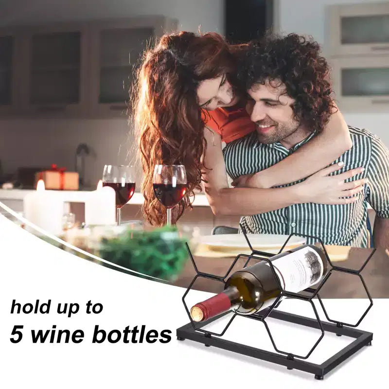 Countertop Freestanding Geometric Space Saving Wine Rack
