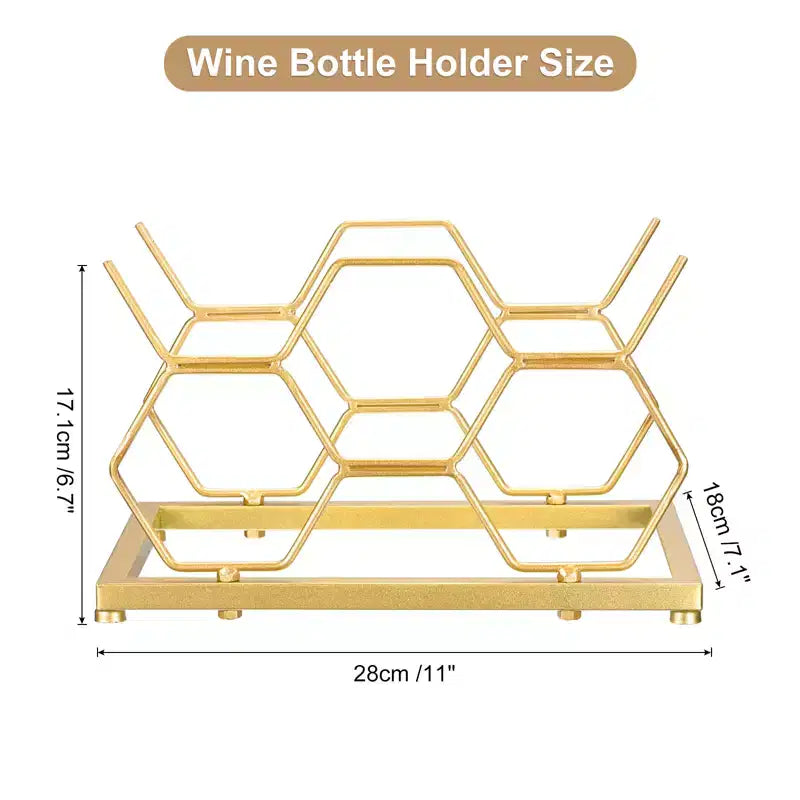 Countertop Freestanding Geometric Space Saving Wine Rack