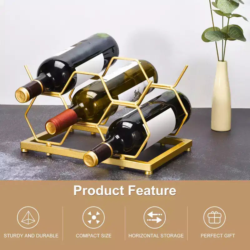 Countertop Freestanding Geometric Space Saving Wine Rack