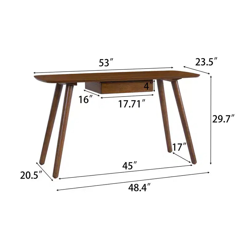 Versatile Wood Home Office Computer Desk with 1 Drawer, Walnut