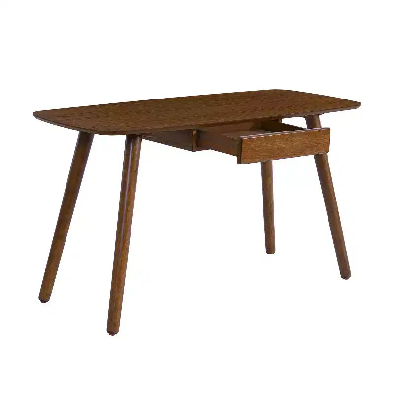 Versatile Wood Home Office Computer Desk with 1 Drawer, Walnut