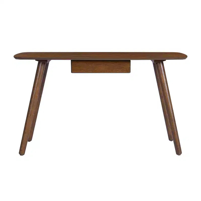 Versatile Wood Home Office Computer Desk with 1 Drawer, Walnut