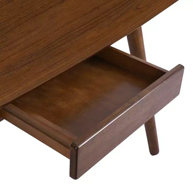 Versatile Wood Home Office Computer Desk with 1 Drawer, Walnut