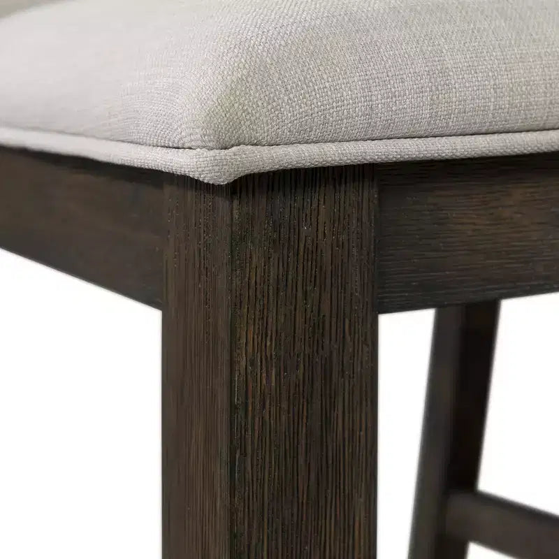 Slat Back Side Chair Set Toasted Walnut: Upholstered, Polyester, Wood Frame, 300lb Capacity