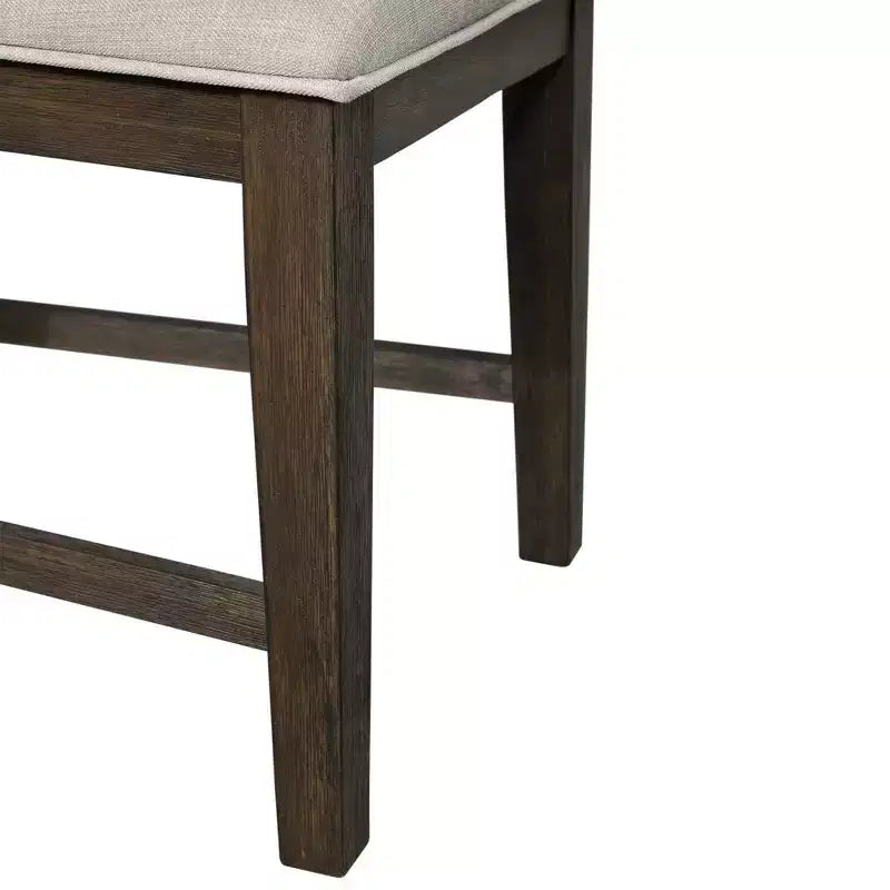 Slat Back Side Chair Set Toasted Walnut: Upholstered, Polyester, Wood Frame, 300lb Capacity