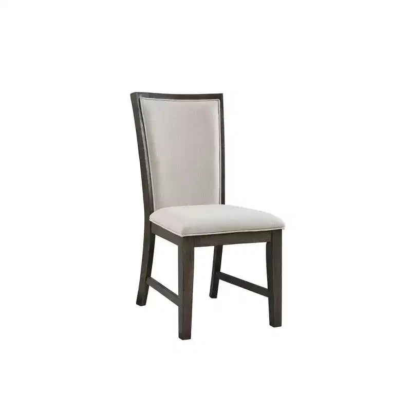Slat Back Side Chair Set Toasted Walnut: Upholstered, Polyester, Wood Frame, 300lb Capacity