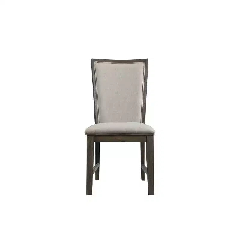 Slat Back Side Chair Set Toasted Walnut: Upholstered, Polyester, Wood Frame, 300lb Capacity