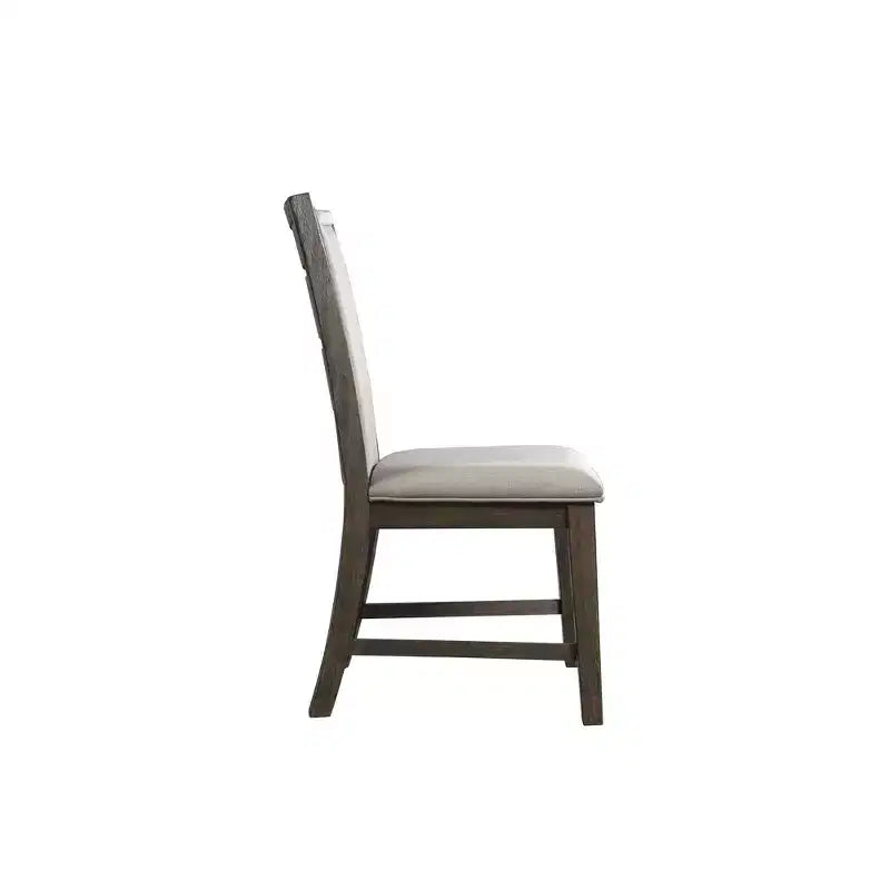 Slat Back Side Chair Set Toasted Walnut: Upholstered, Polyester, Wood Frame, 300lb Capacity
