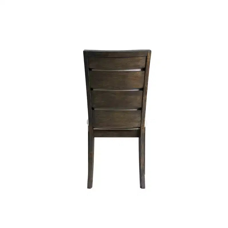 Slat Back Side Chair Set Toasted Walnut: Upholstered, Polyester, Wood Frame, 300lb Capacity