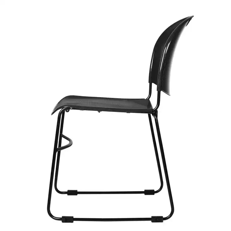 2pk Multi Purpose Ultra Compact Stack Chair Black: Sled Base, Polypropylene, No Assembly Required