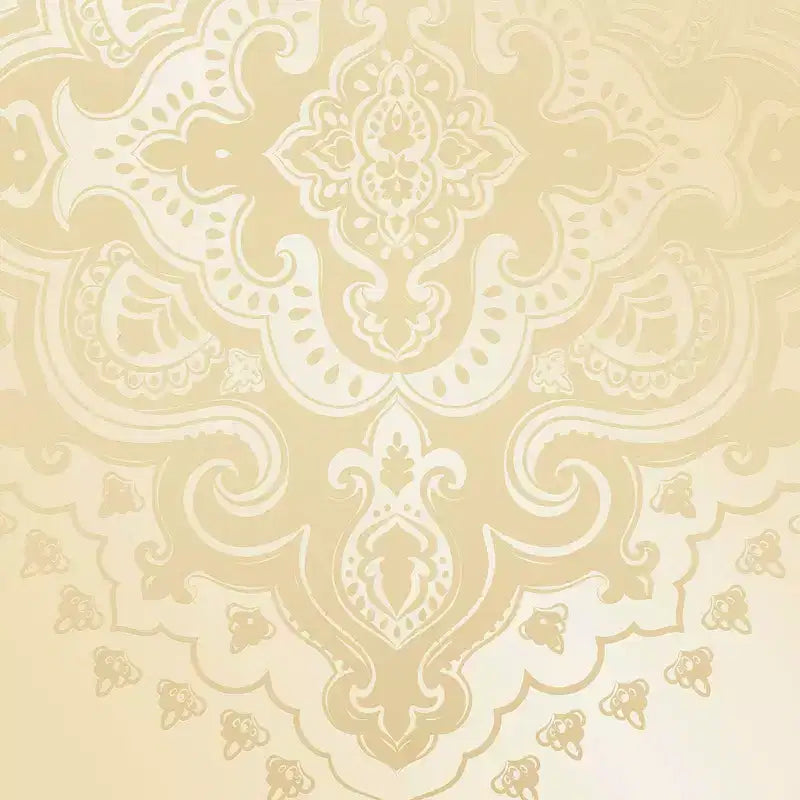 6" Double Sided Mandala Pattern Canvas Room Divider Ivory: Adjustable 3-Panel Biombo, Spruce Wood Frame