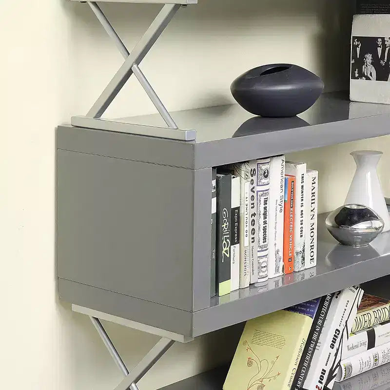 54.38" 5-Tier Open Bookcase Gray