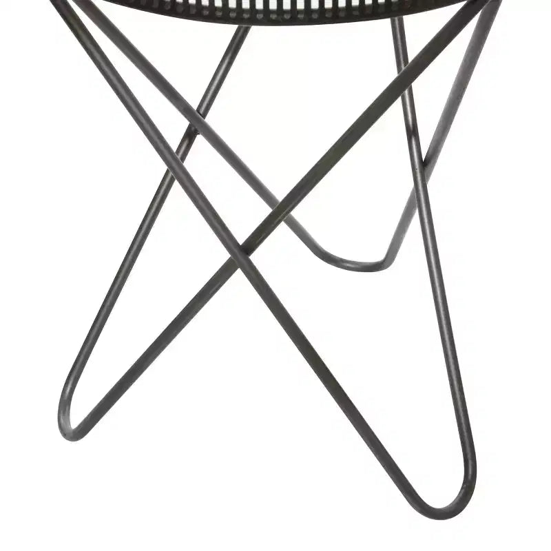 Set of 2 Industrial Metal Accent Tables Gray