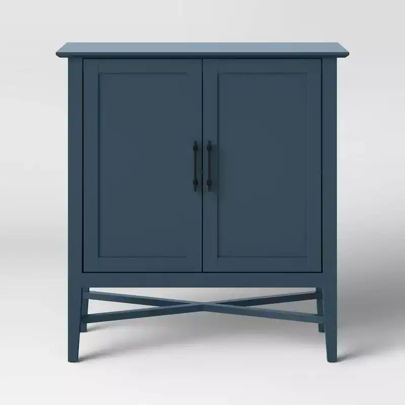 Storage Cabinet Navy™: Home Office Organizer with Divided Interior, Pine Frame