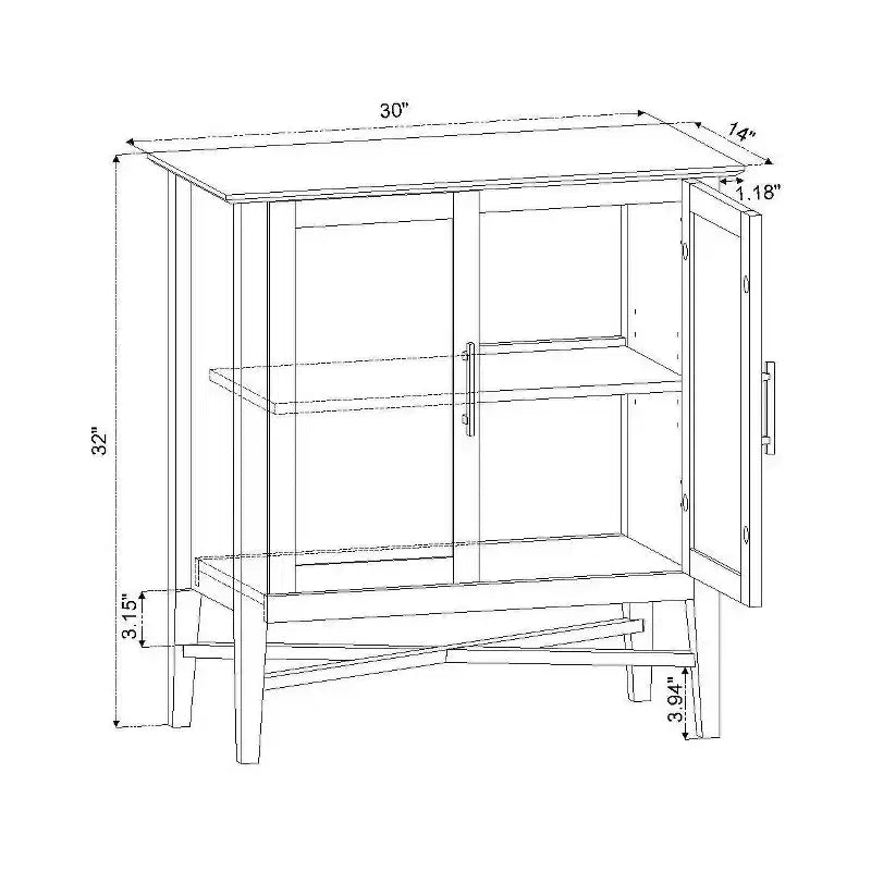 Storage Cabinet Navy™: Home Office Organizer with Divided Interior, Pine Frame