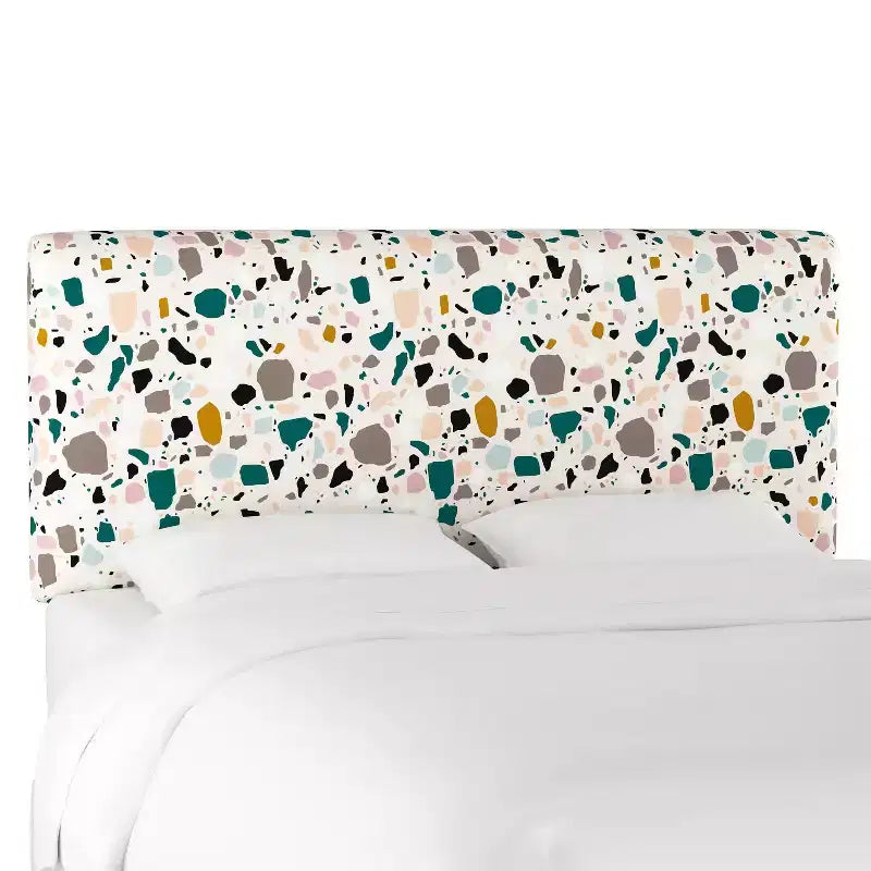 Upholstered Headboard Terrazzo Emerald Ochre