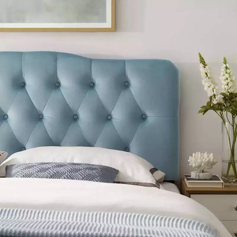 Full Diamond Tufted Performance Velvet Headboard