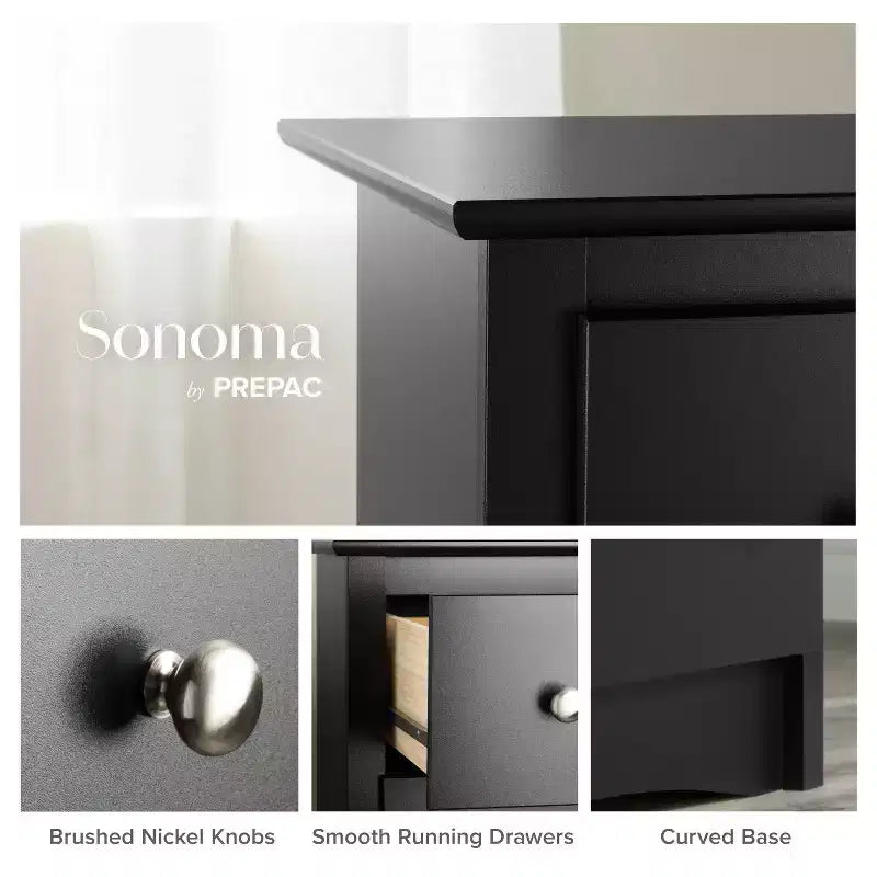 3 Drawer Tall Nightstand Drifted