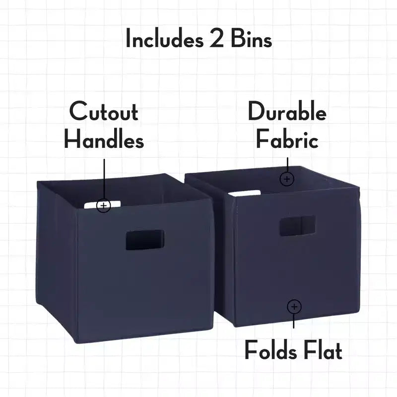 Kids' Bookshelf and Toy Organizer Tower with 3 Cubbies and 6 Bookracks White with 2 Fabric Bins