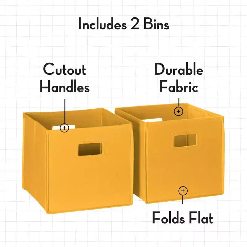 Kids' Bookshelf and Toy Organizer Tower with 3 Cubbies and 6 Bookracks White with 2 Fabric Bins