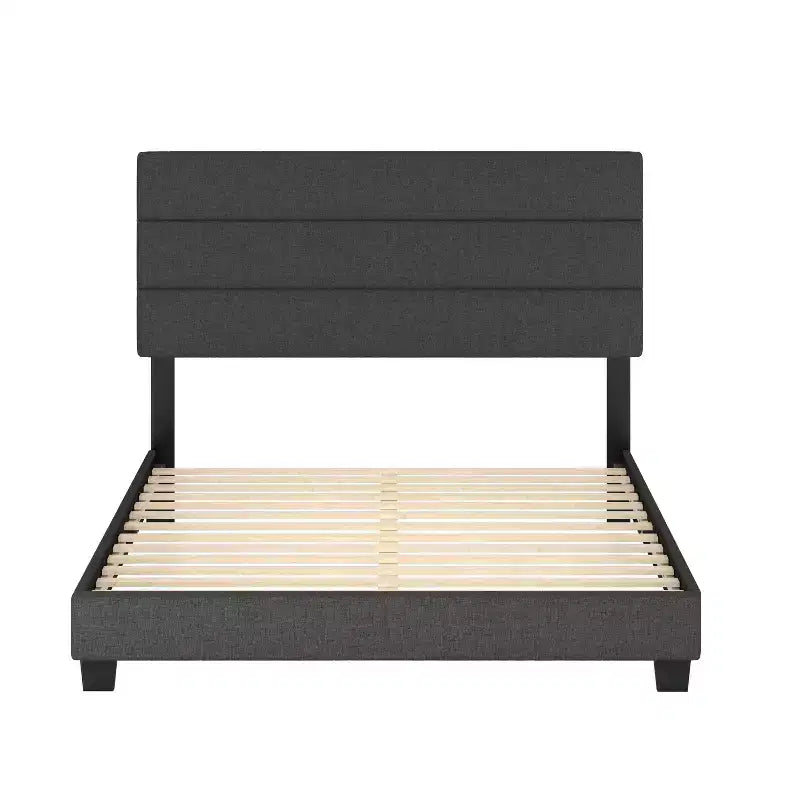Linen Channel Upholstered Platform Bed