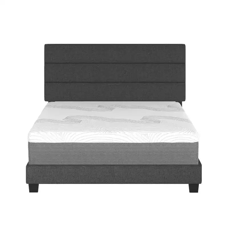 Linen Channel Upholstered Platform Bed