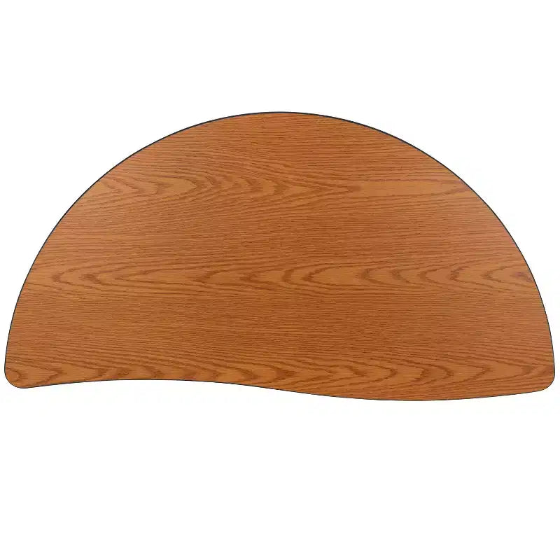 47.5 Half Circle Wave Flexible Collaborative Thermal Laminate Activity Table - Height Adjustable Short Legs