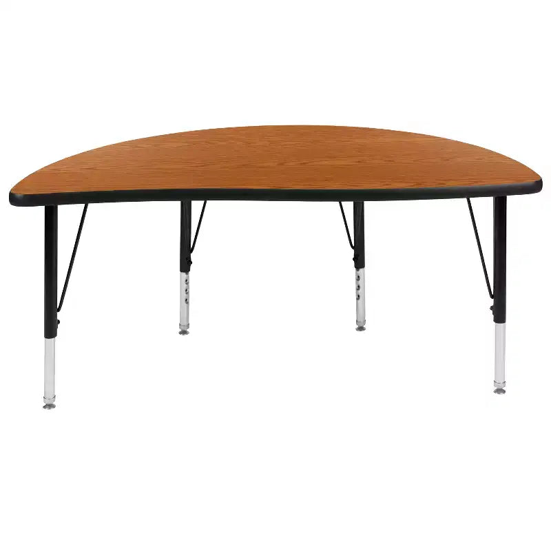 47.5 Half Circle Wave Flexible Collaborative Thermal Laminate Activity Table - Height Adjustable Short Legs