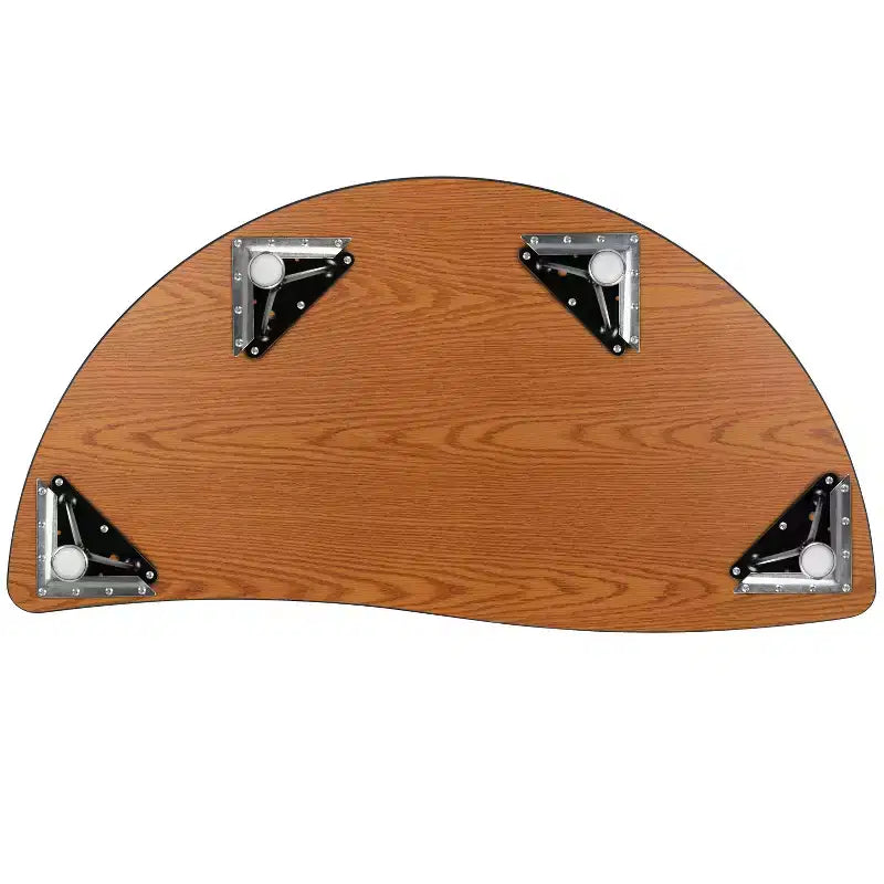 47.5 Half Circle Wave Flexible Collaborative Thermal Laminate Activity Table - Height Adjustable Short Legs
