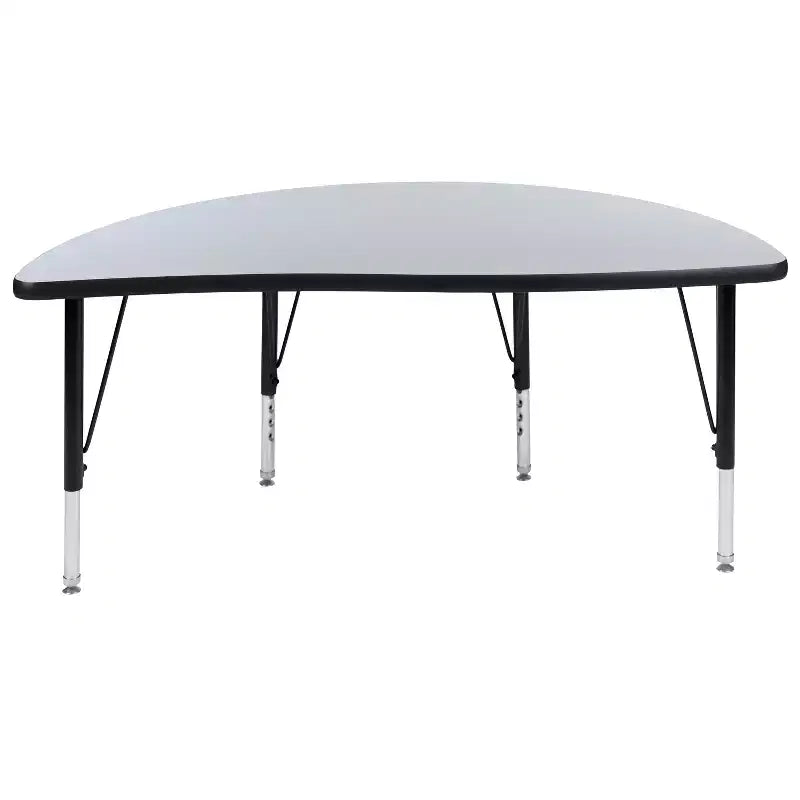 47.5 Half Circle Wave Flexible Collaborative Thermal Laminate Activity Table - Height Adjustable Short Legs