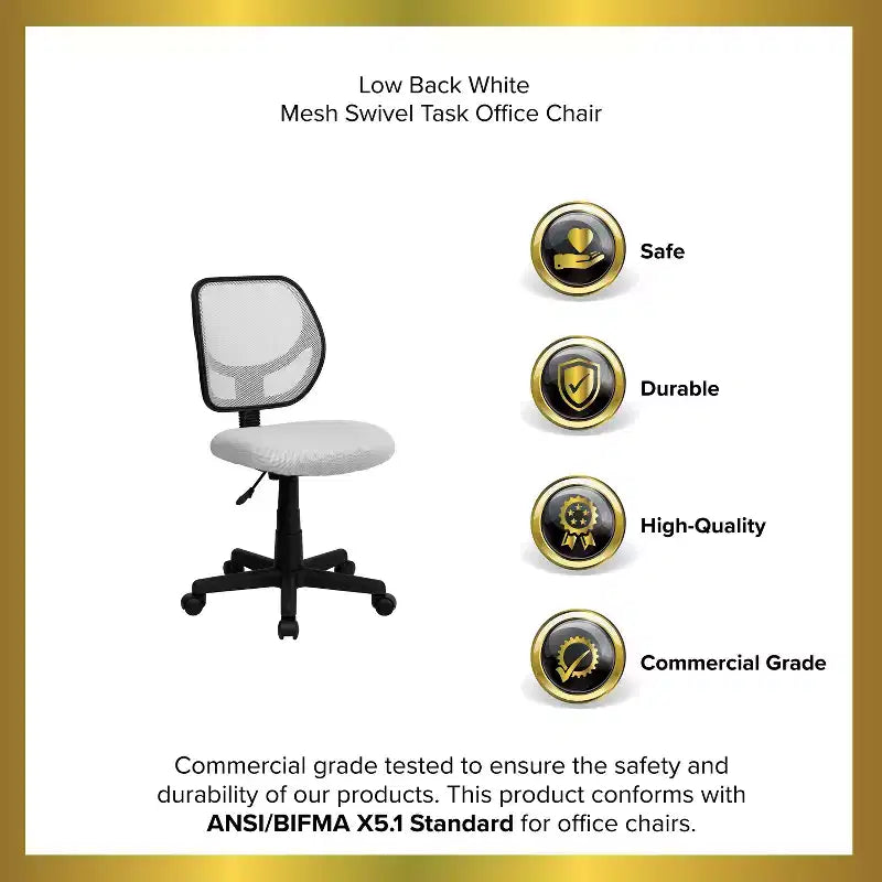 Mid-Back Mesh Swivel Task Office Chair with Curved Square Back