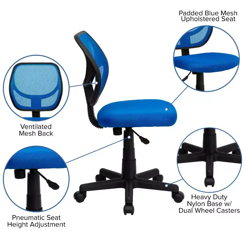 Mid-Back Mesh Swivel Task Office Chair with Curved Square Back