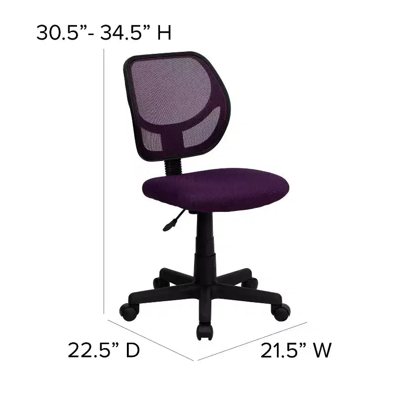 Mid-Back Mesh Swivel Task Office Chair with Curved Square Back
