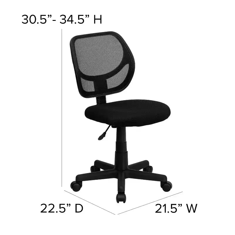 Mid-Back Mesh Swivel Task Office Chair with Curved Square Back
