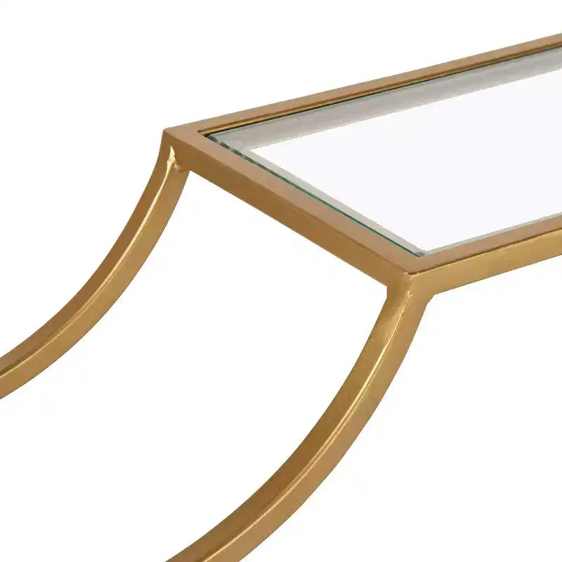 2pc Modern Glam Metal Wall Shelf Set